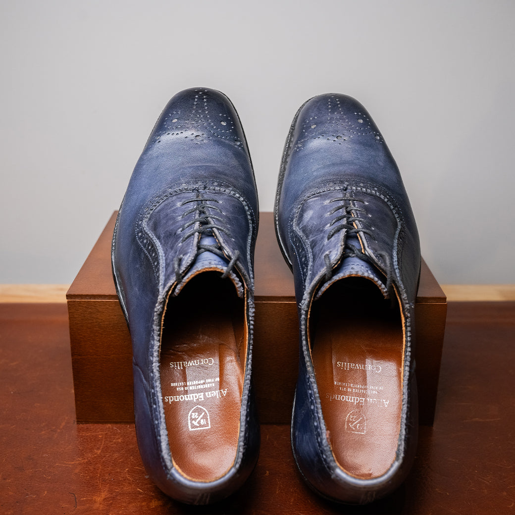 Allen Edmonds Cornwallis Wingtip Oxford — Navy Blue — Size 9.0D
